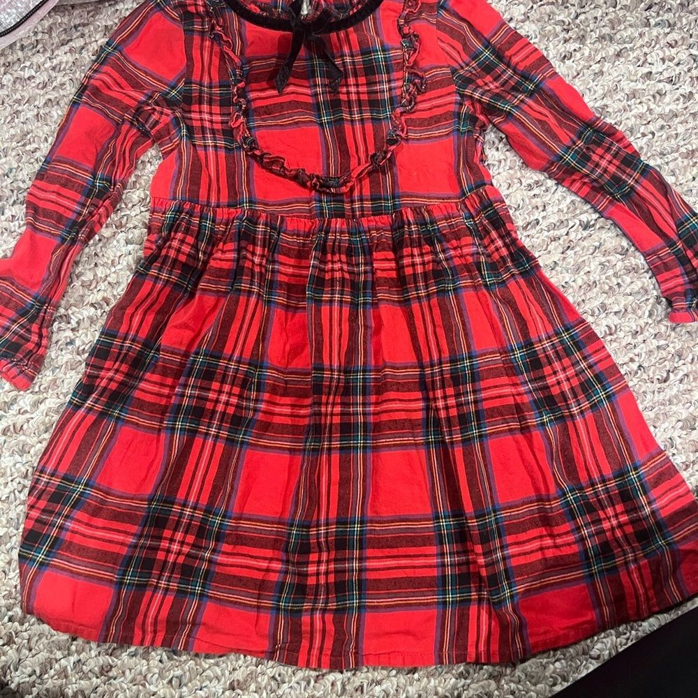 Next Red Plaid Kids Christmas holiday Dress